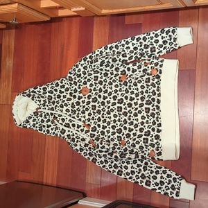 Wanakome Woman Hoodie M Cheetah Print